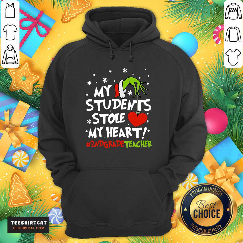 Hot Grinch Hand Holding Heart My Students Stole My Heart Gradeteacher Shirt