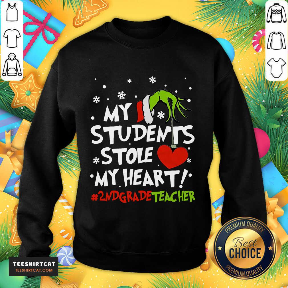 Hot Grinch Hand Holding Heart My Students Stole My Heart Gradeteacher Shirt