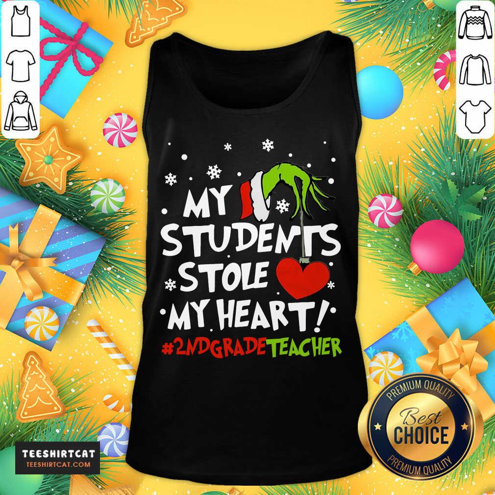 Hot Grinch Hand Holding Heart My Students Stole My Heart Gradeteacher Shirt