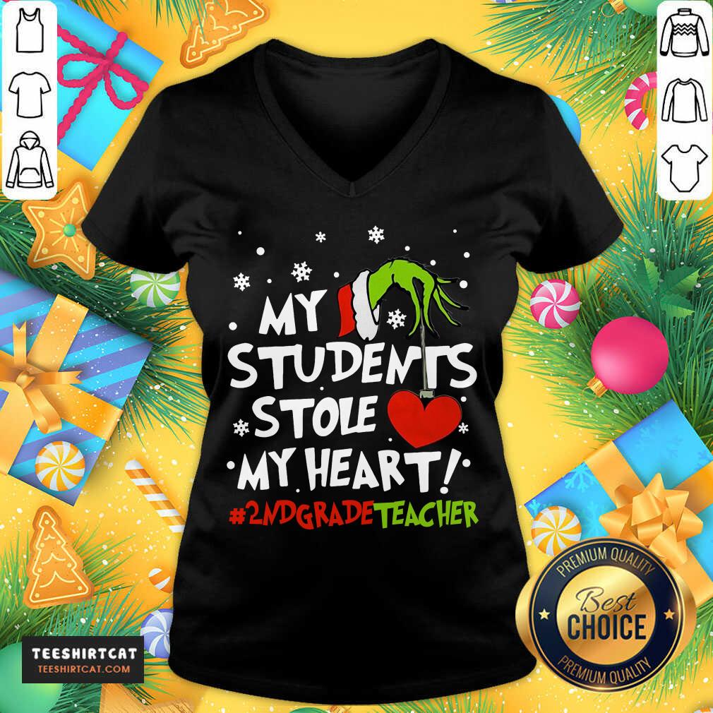 Hot Grinch Hand Holding Heart My Students Stole My Heart Gradeteacher Shirt