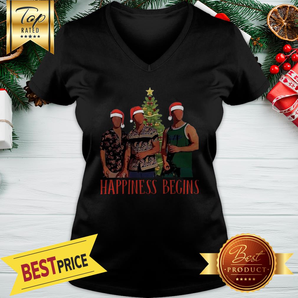 Jonas Brother Santa Happiness Begins Christmas Shirt