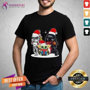Nice Baby Yoda And Darth Vader Stormtrooper Merry Christmas Light Shirt
