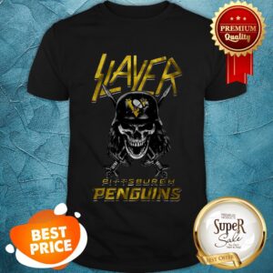 Nice Skull Slayer Pittsburgh Penguins Logo Shirt