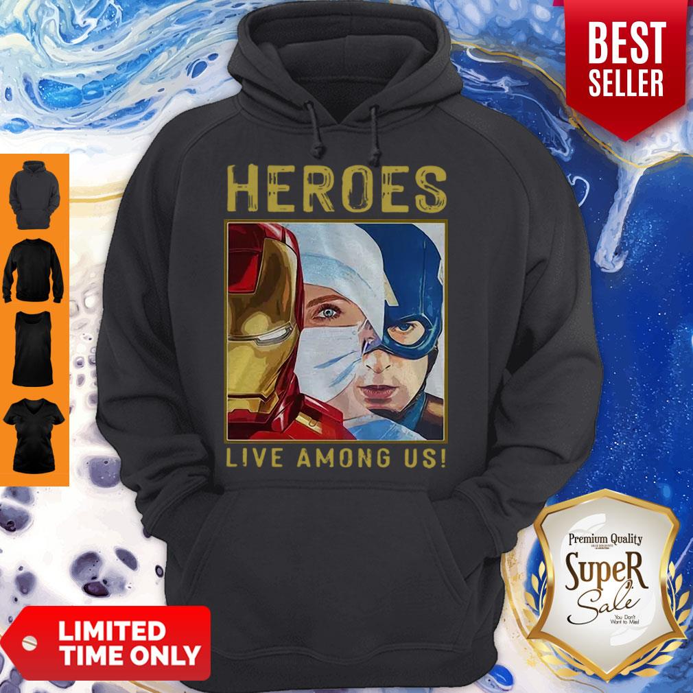Nice Nurse Heroes Live Among Us Iron Man Nurse And Captain America Shirt