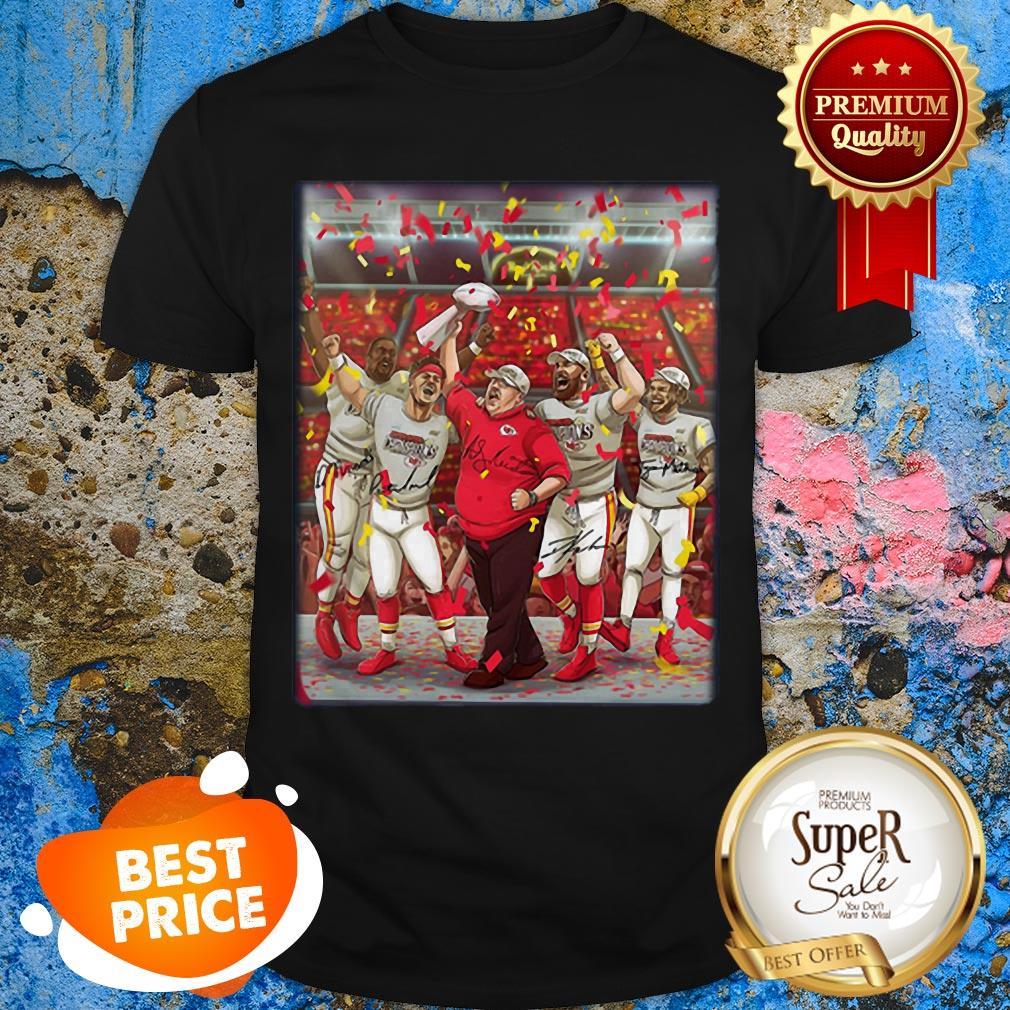 Kansas City Chiefs Andy Reid Super Bowl Champions Signatures Shirt