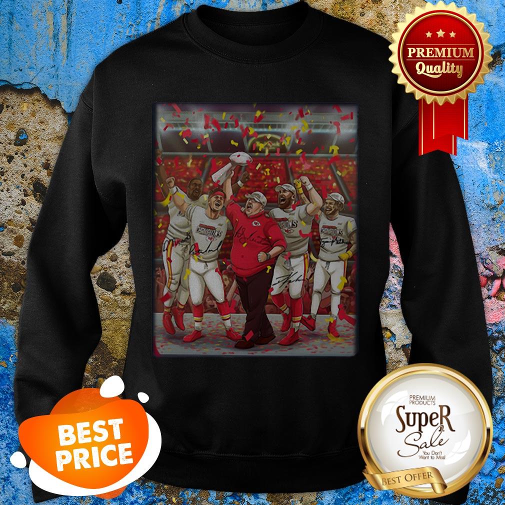 Kansas City Chiefs Andy Reid Super Bowl Champions Signatures Shirt