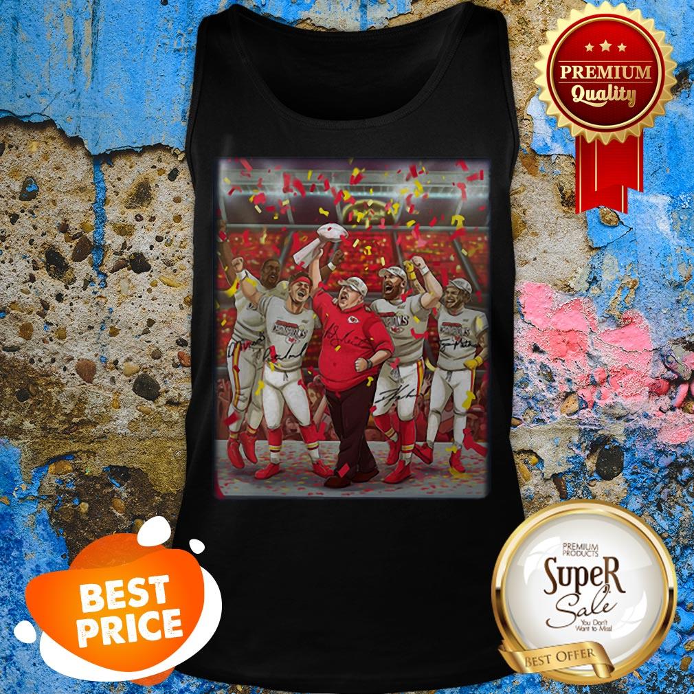 Kansas City Chiefs Andy Reid Super Bowl Champions Signatures Shirt