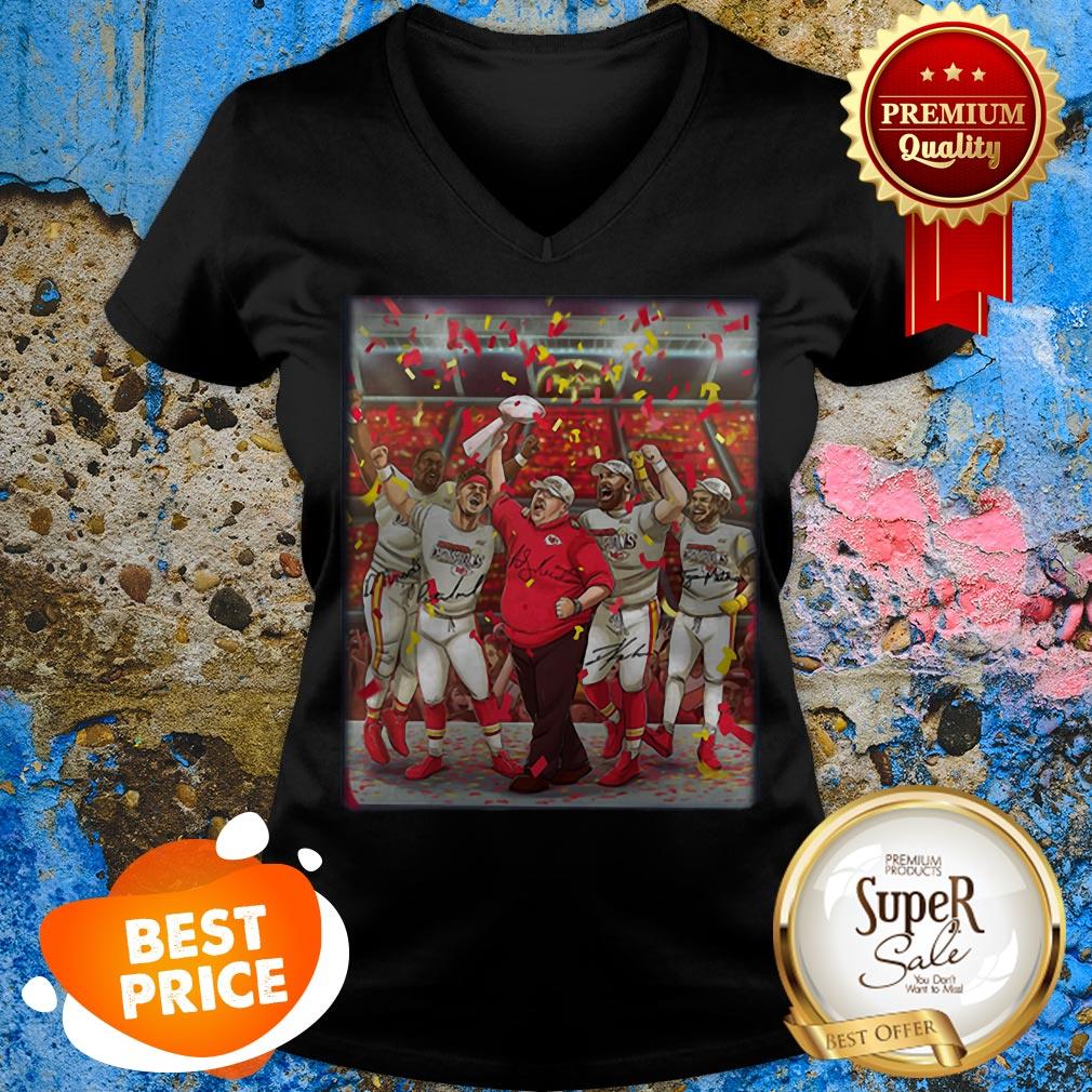 Kansas City Chiefs Andy Reid Super Bowl Champions Signatures Shirt