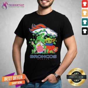 Top Baby Yoda And Gnomes St Patricks Day Broncos Denver 2021 Shirt