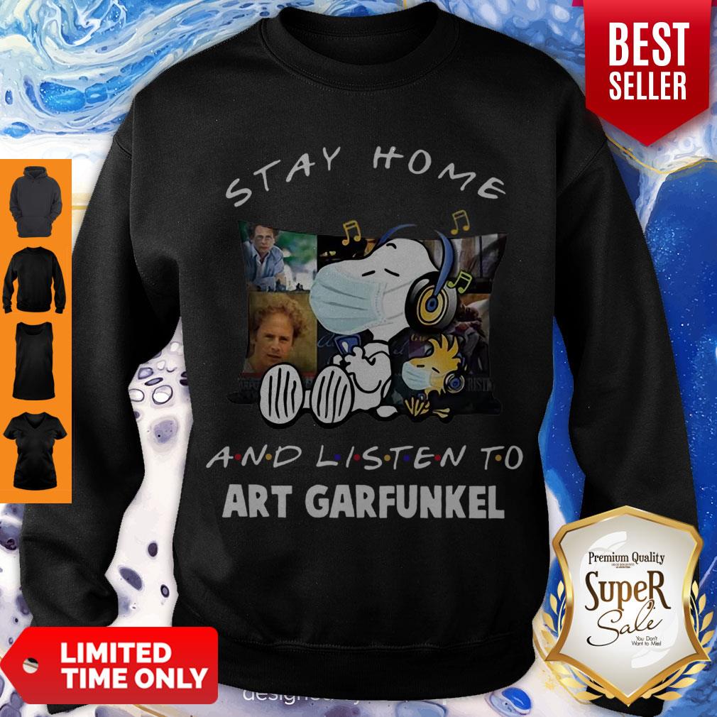 Premium Snoopy Woodstock Mask Stay Home And Listen To Art Garfunkel Shirt