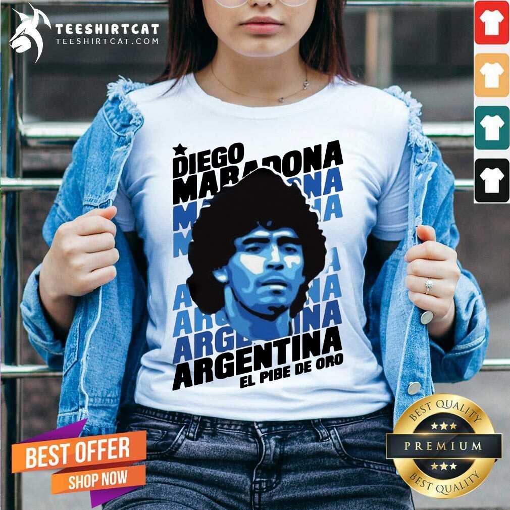 Nice Diego Maradona Argentina El Pibe De Oro Shirt
