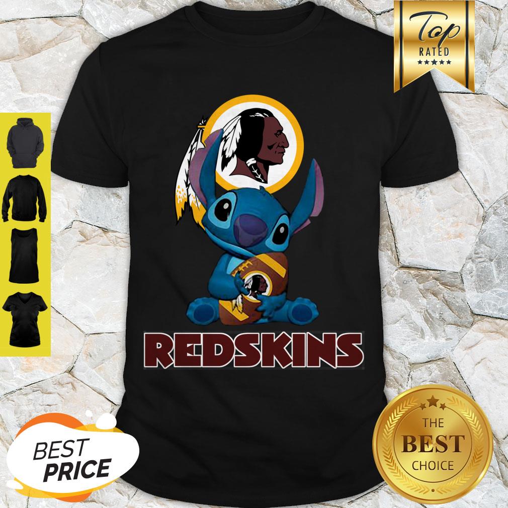 Nice Disney Stitch Hug Washington Redskins Logo Shirt