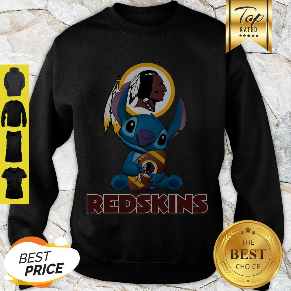Nice Disney Stitch Hug Washington Redskins Logo Shirt