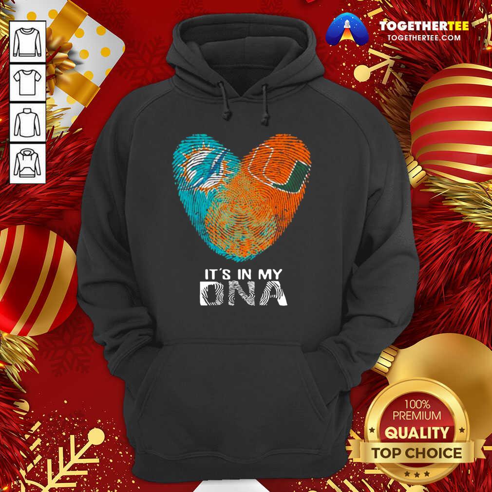 Nice Dolphins Hurricanes It’s In My Dna Heart Fingerprints Shirt