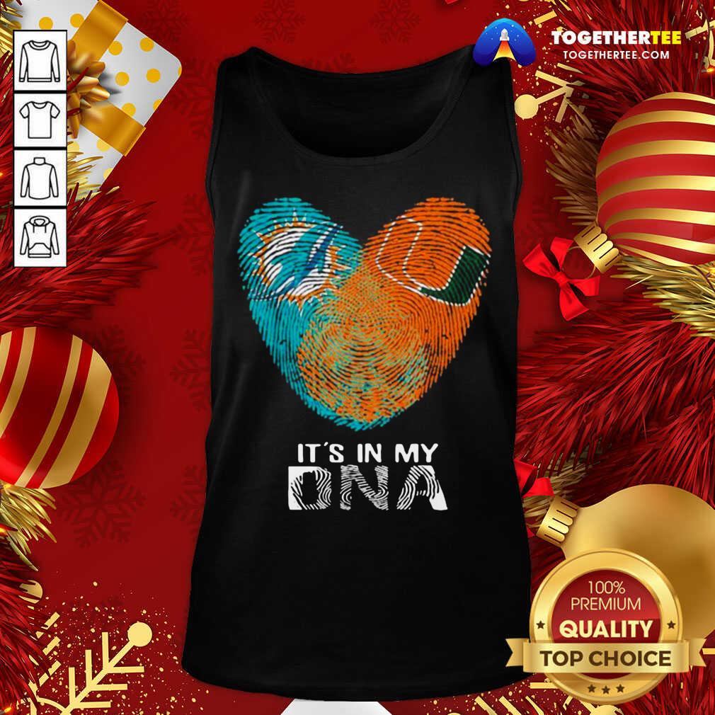 Nice Dolphins Hurricanes It’s In My Dna Heart Fingerprints Shirt