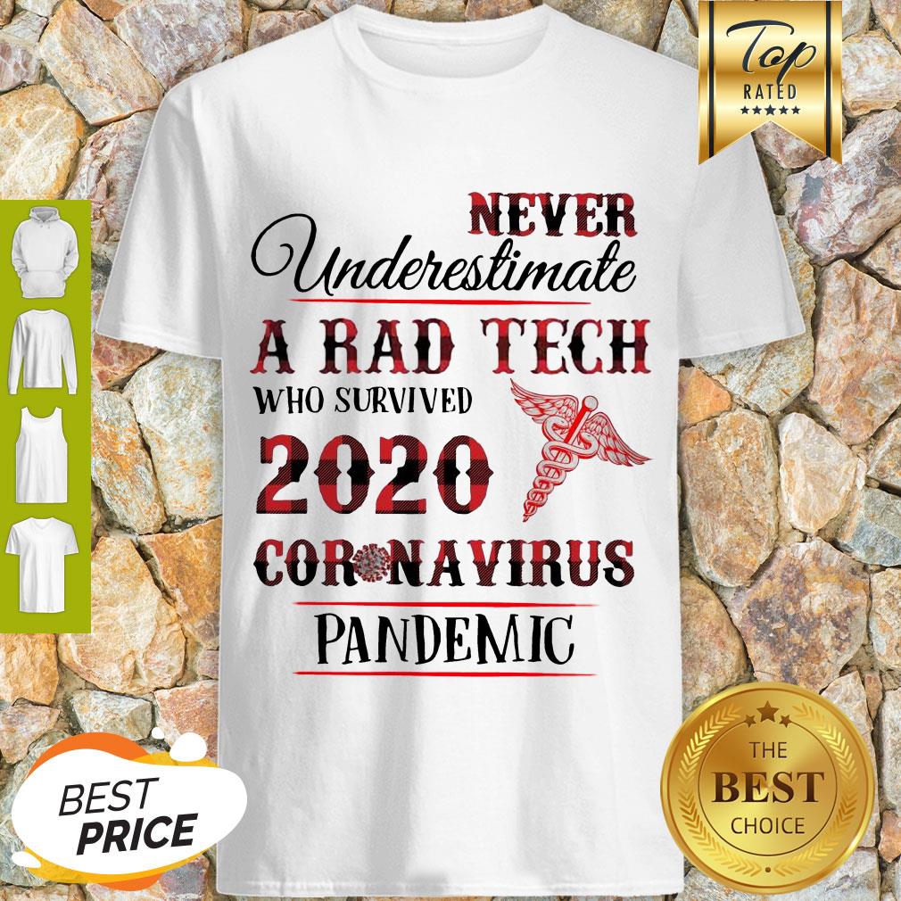 Nice Never Underestimate A Rad Tech 2020 Coronavirus Pandemic Shirt