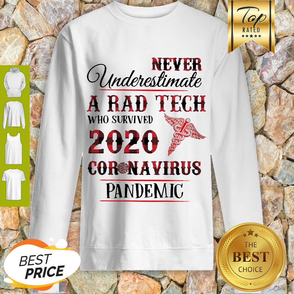 Nice Never Underestimate A Rad Tech 2020 Coronavirus Pandemic Shirt