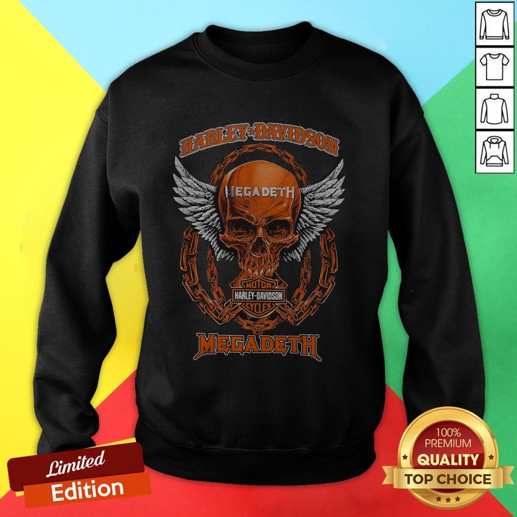 Nice Skull Motor Harley Davidson Cycles Megadeth Shirt