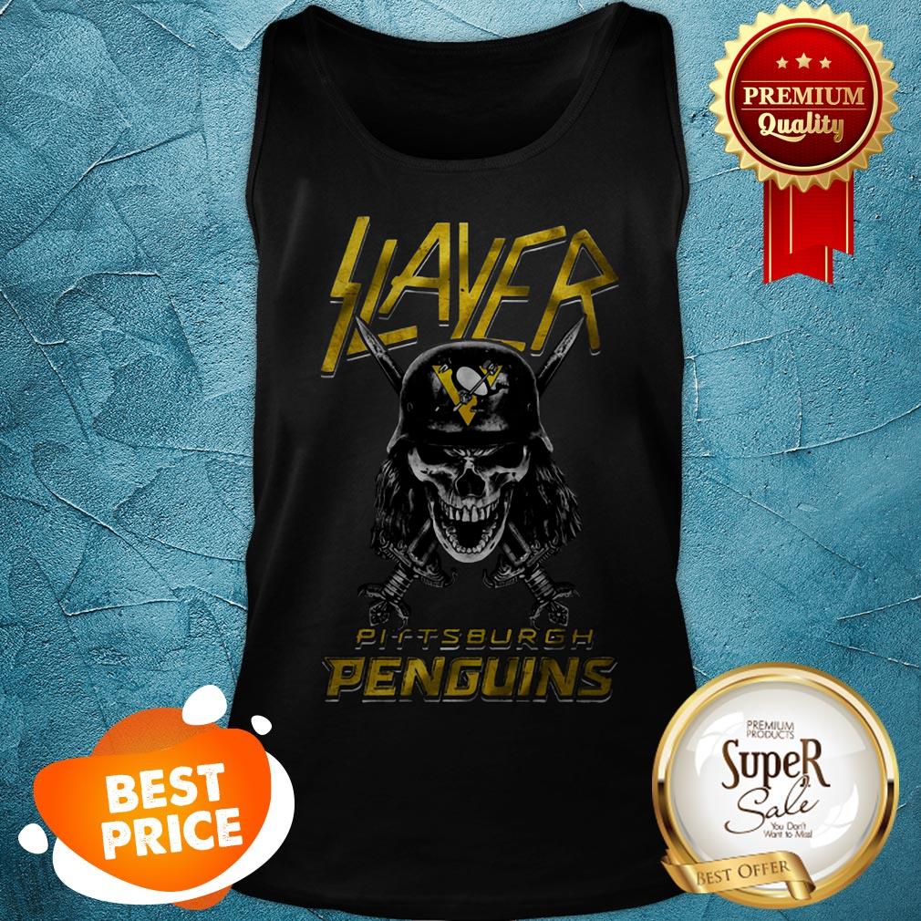 Nice Skull Slayer Pittsburgh Penguins Logo Shirt