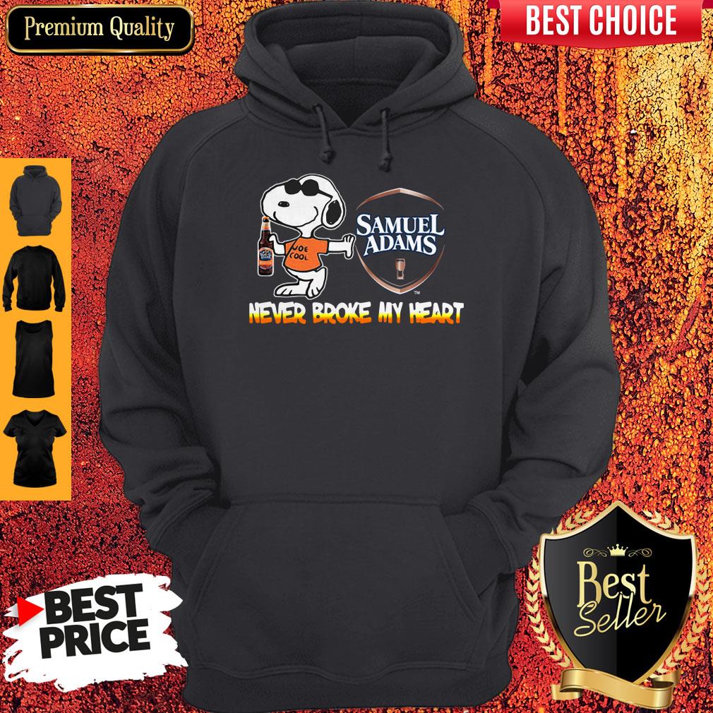 Nice Snoopy Samuel Adams Beer Never Broke My Heart Shirt
