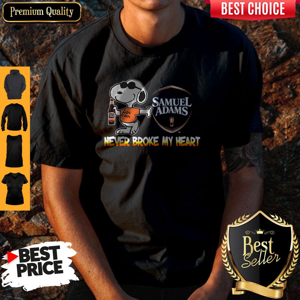 Nice Snoopy Samuel Adams Beer Never Broke My Heart Shirt