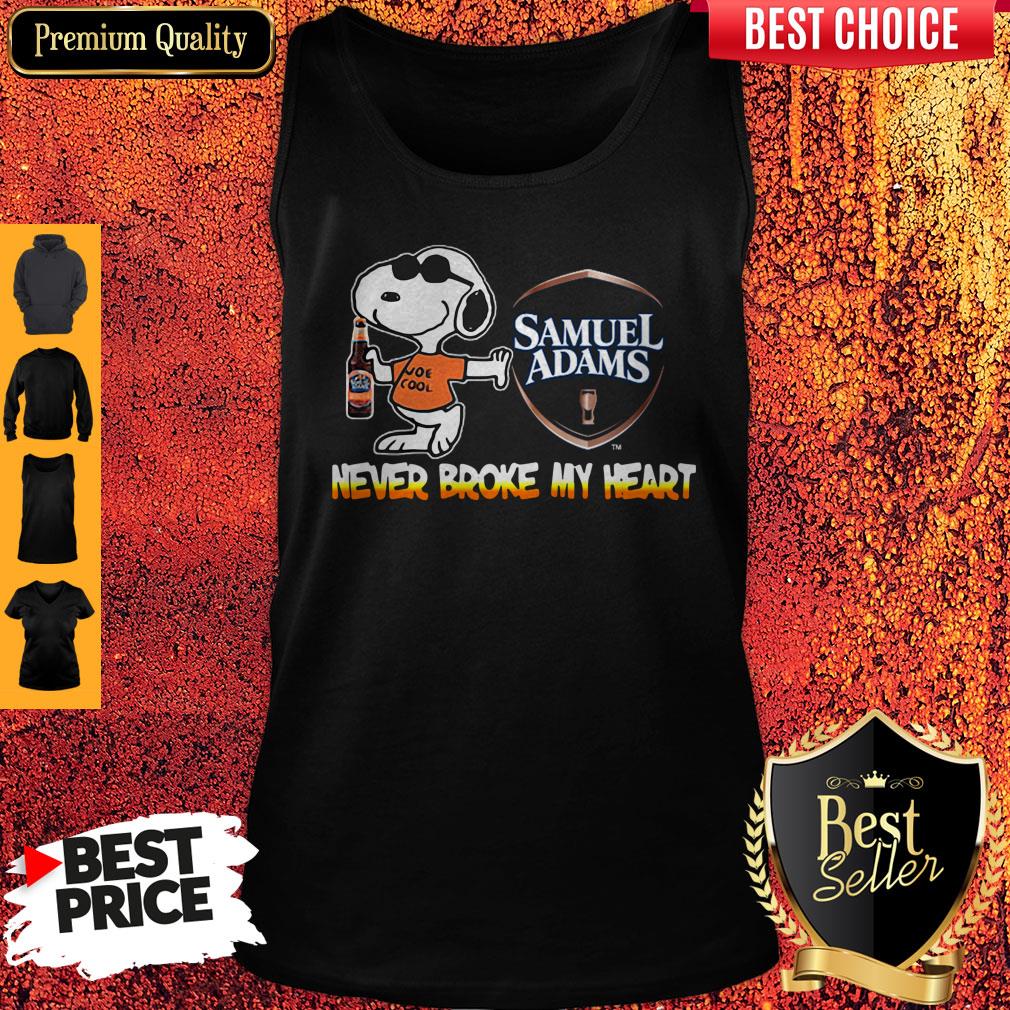 Nice Snoopy Samuel Adams Beer Never Broke My Heart Shirt