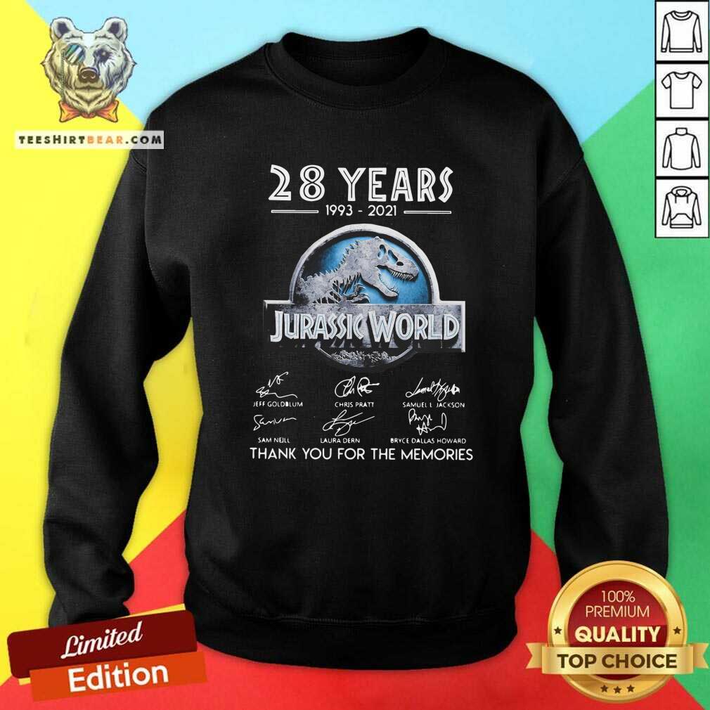 Official 28 Years 1993 2021 Jurassic World Signatures Shirt