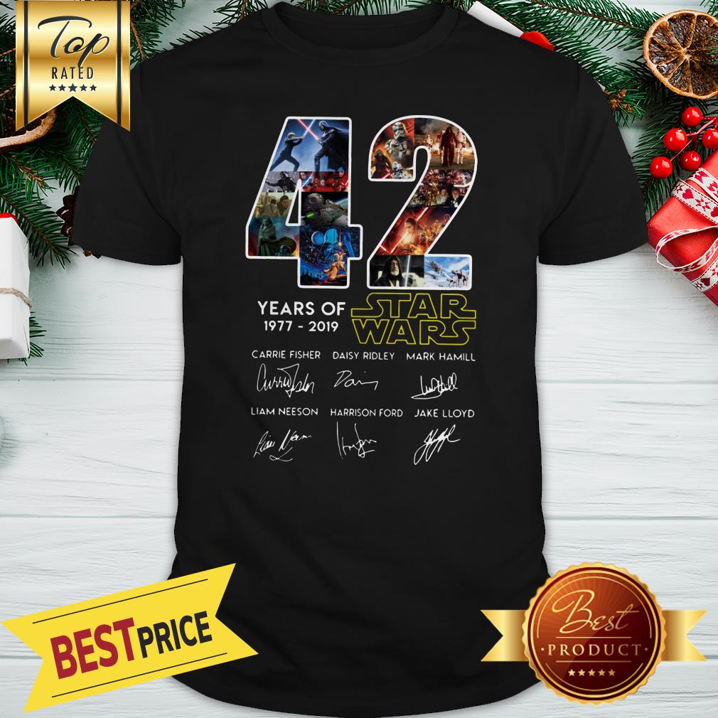 Official 42 Years Of Star Wars 1977-2019 Signatures Shirt