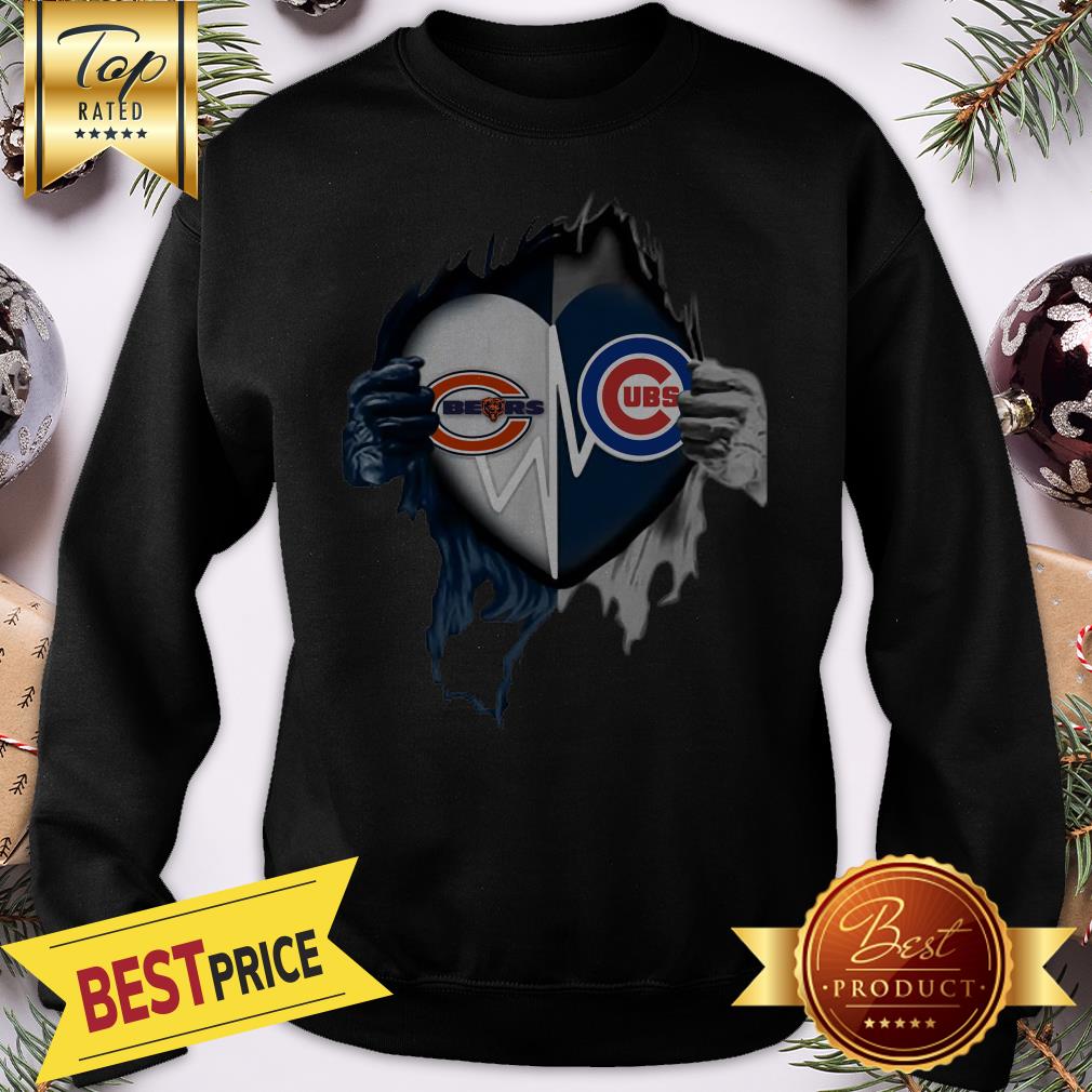 Official Love Chicago Bears And Chicago Cubs Inside Me Shirt
