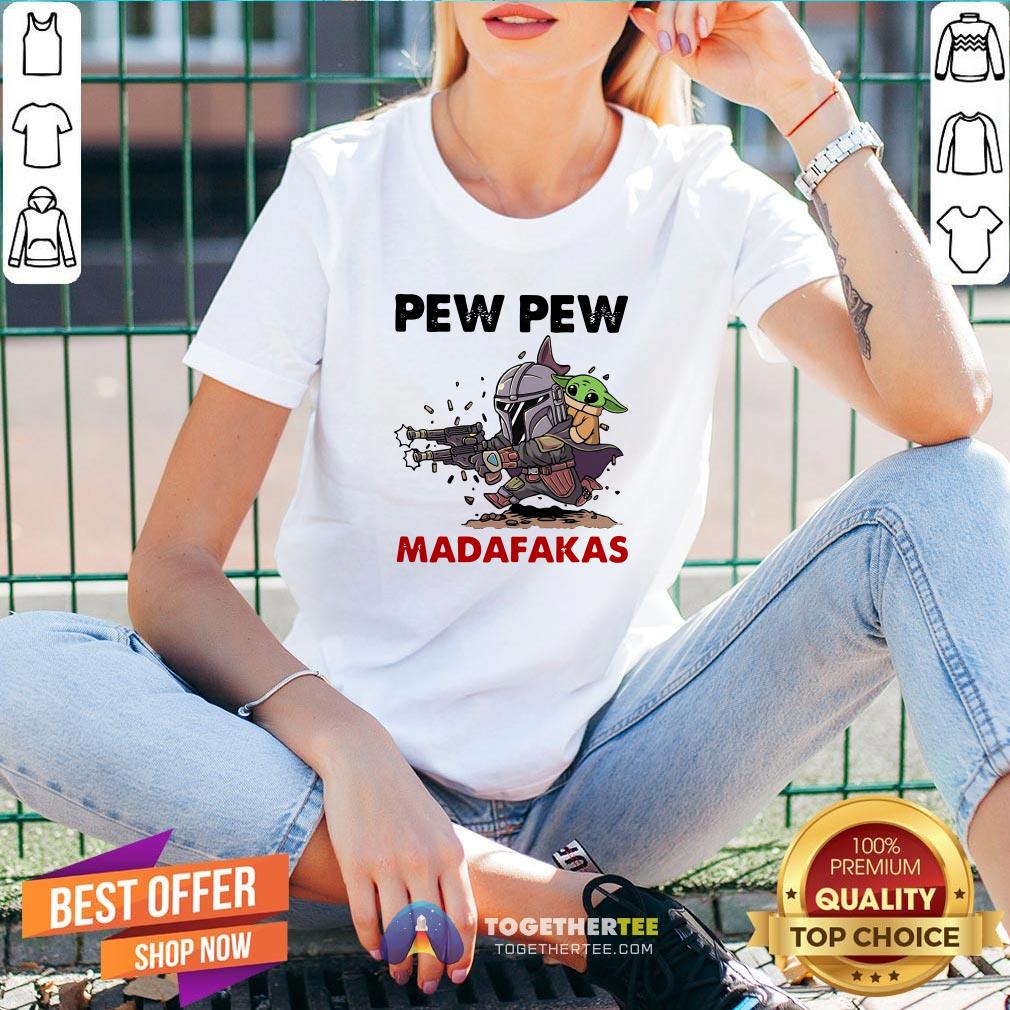 Official The Mandalorian Baby Yoda Pew Pew Madafakas Shirt