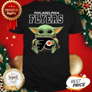 Baby Yoda Hug Philadelphia Flyers Star Wars Mandalorian Shirt