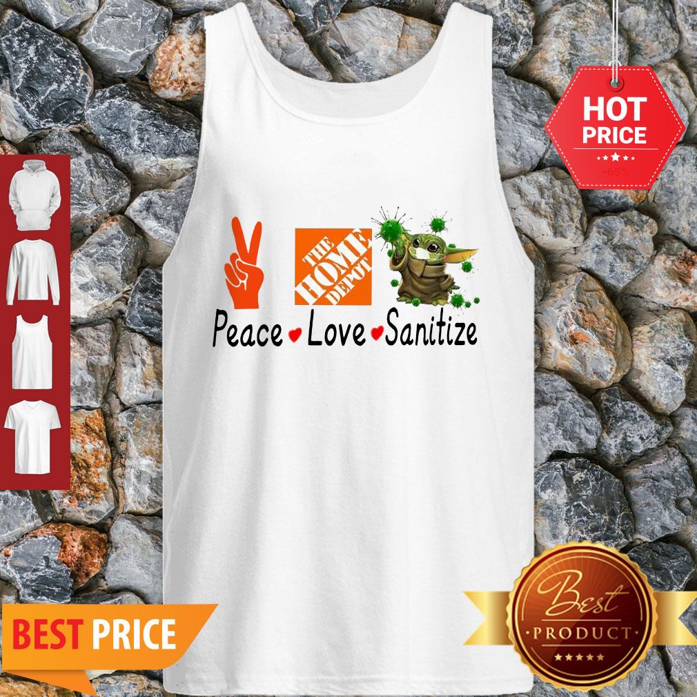 Peace love Sanitize The home Depot Baby Yoda Coronavirus Shirt