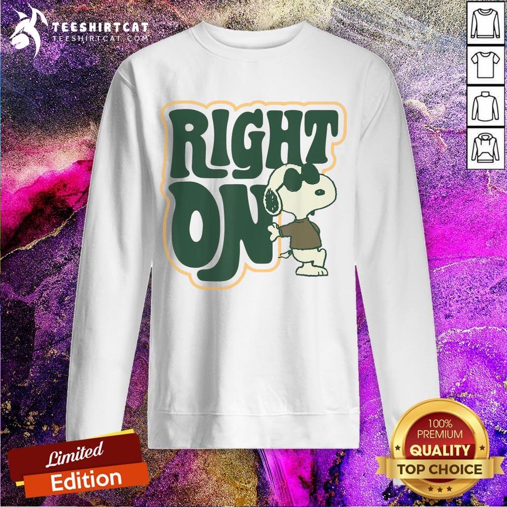 Peanuts Woodstock 50th Anniversary Right On Snoopy Shirt