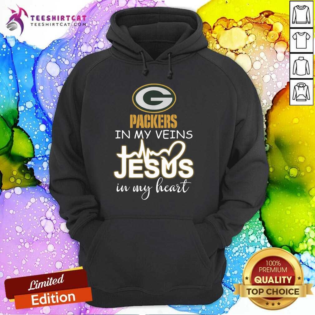 Premium Green Bay Packers In My Veins Jesus In My Heart Shirt