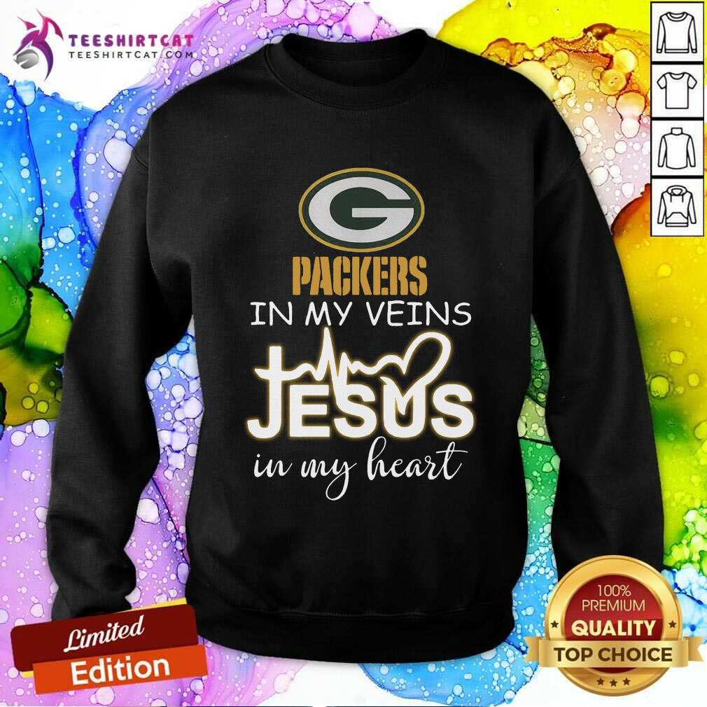 Premium Green Bay Packers In My Veins Jesus In My Heart Shirt