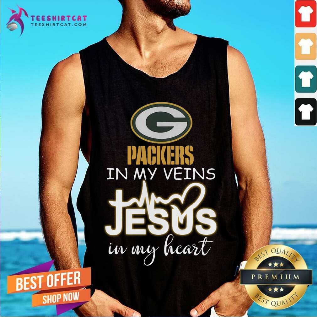 Premium Green Bay Packers In My Veins Jesus In My Heart Shirt