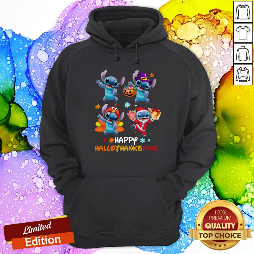 Premium Stitch Happy Hallothanksmas Pumpkin Shirt