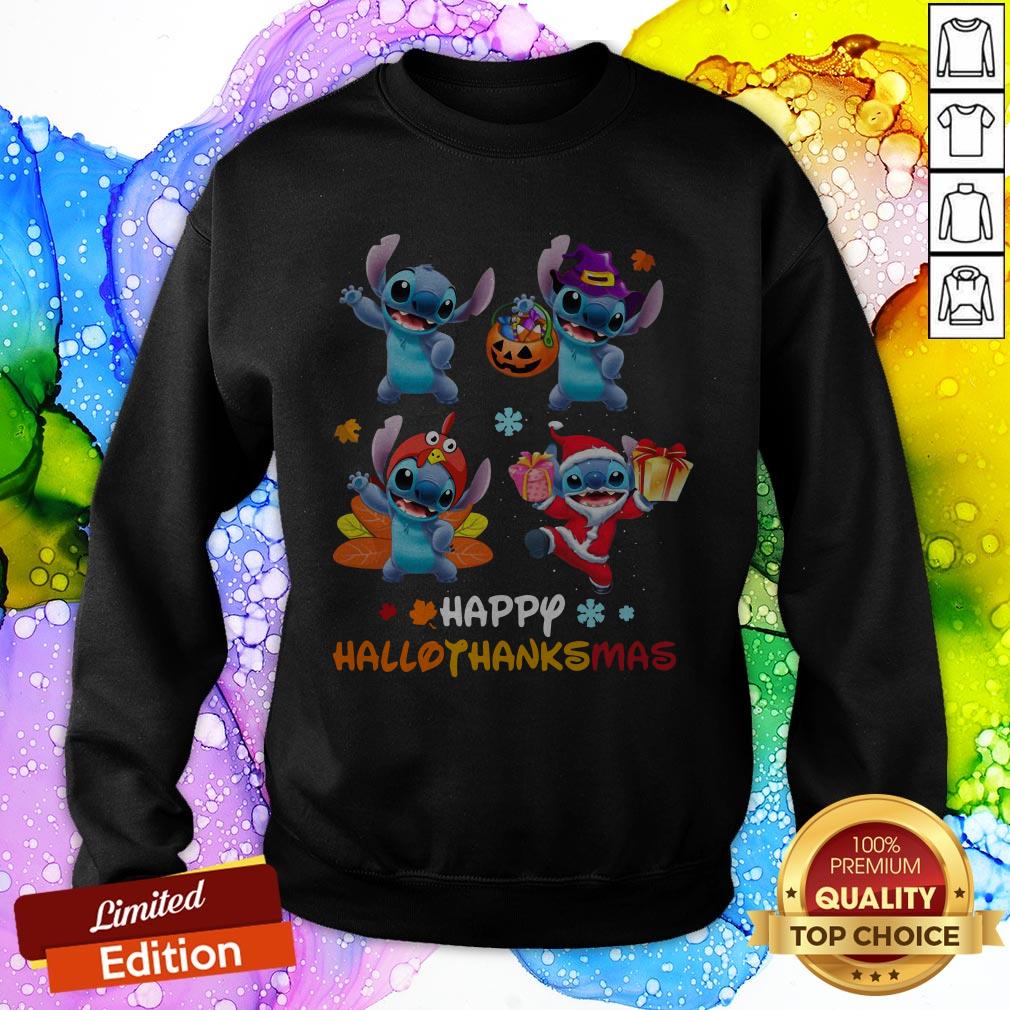 Premium Stitch Happy Hallothanksmas Pumpkin Shirt