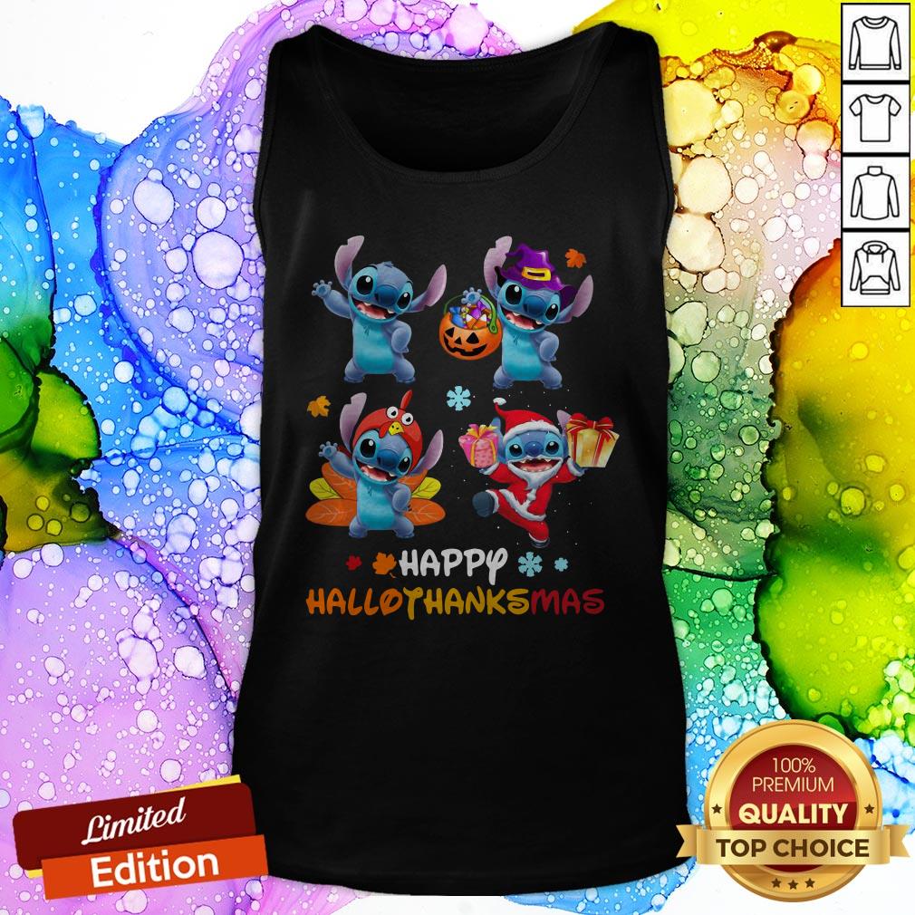 Premium Stitch Happy Hallothanksmas Pumpkin Shirt