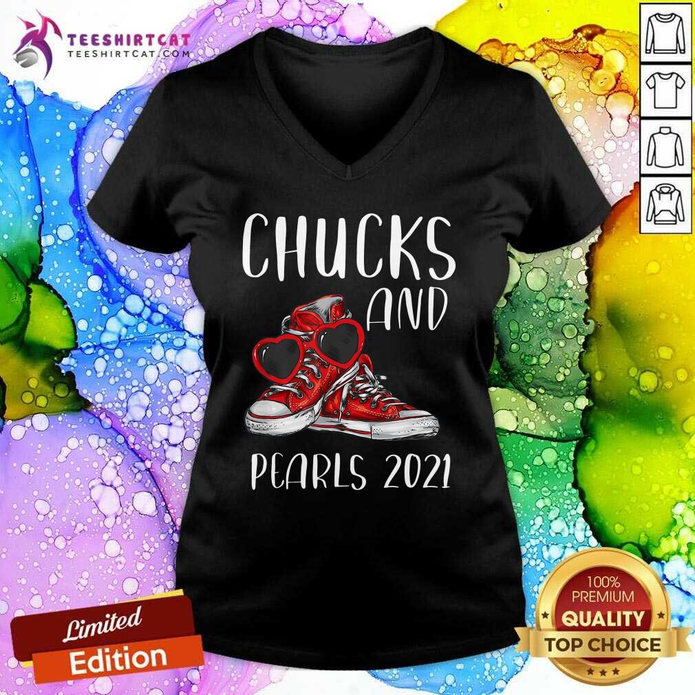 Pretty Happy Valentine 2021 Chucks And Pearls With Kamala Harris Shirt
