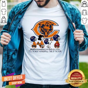 The Peanuts Characters Chicago Bear It’s The Most Wonderful Time Of The Year Shirt