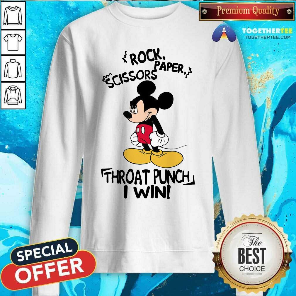 Rock Paper Scissors Throat Punch I Win Mickey Mouse Shirt