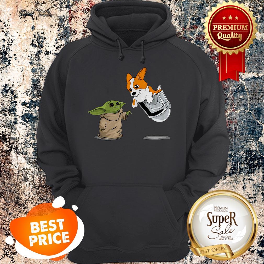 Star Wars Baby Yoda And Corgi In Pocket Mandalorian Shirt