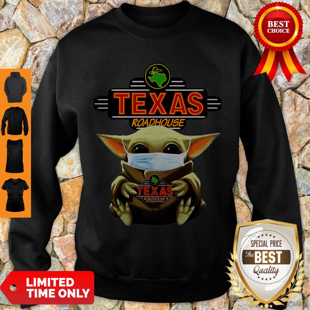 Official Baby Yoda Face Mask Hug Texas Roadhouse Shirt