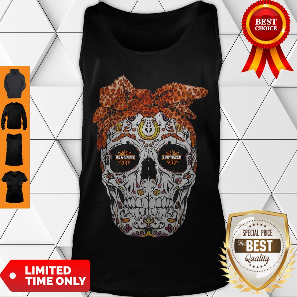 Nice Skull Leopard Motor Cycles Harley Davidson Shirt