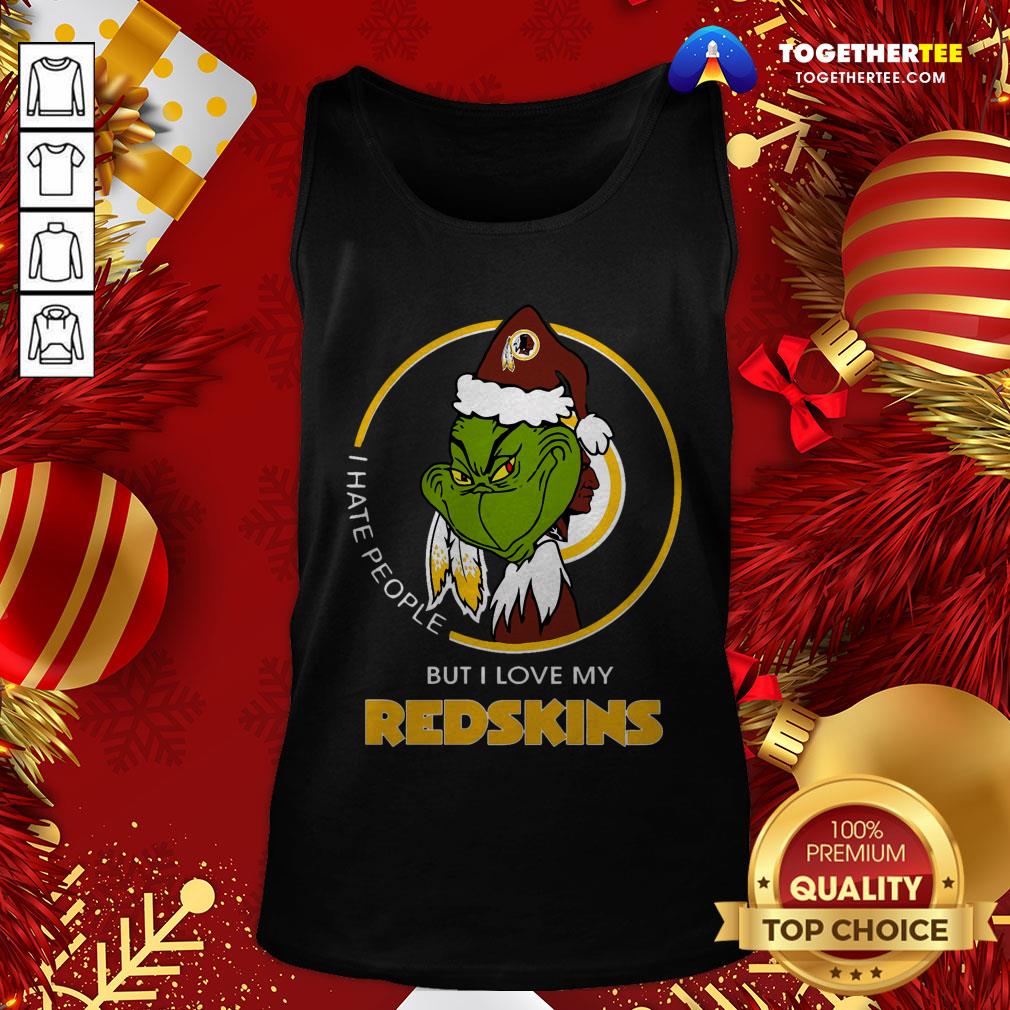 Hot I Hate People But I Love My Washington Redskins Grinch Shirt
