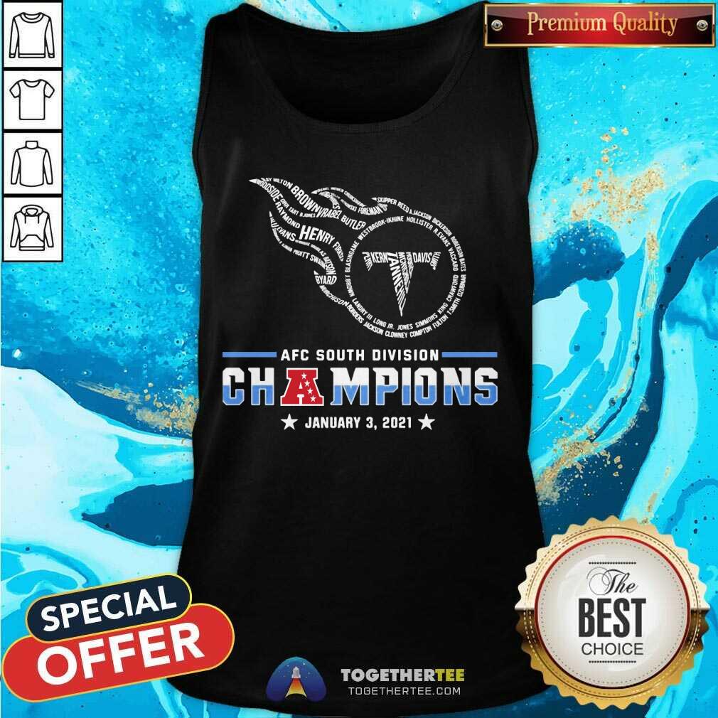 Top Tennessee Titans AFC South Division Champions January 3 2021 Shirt