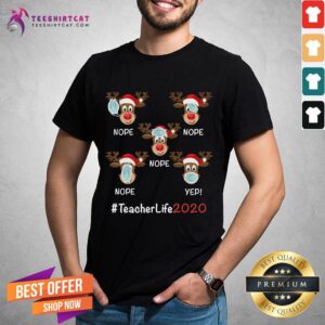 Good Christmas Teacher Life 2020 Reindeer Wearing Mask Shirt