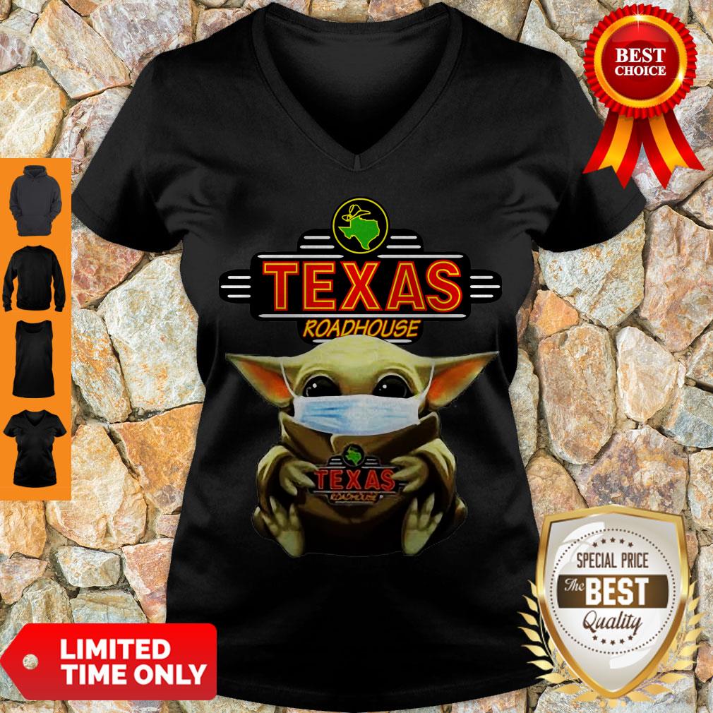 Official Baby Yoda Face Mask Hug Texas Roadhouse Shirt