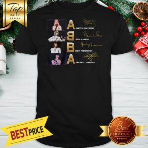 ABBA Band Agnetha Faltskog Bjorn Ulvaeus Benny Andersson Signature Shirt